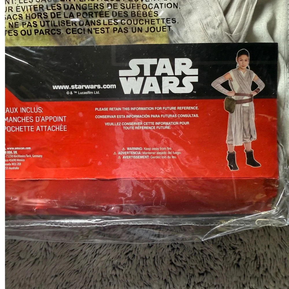 Star Wars Rey Costume The Force Awakens Child Medium 8-10 Disney 4-Piece Set 376
